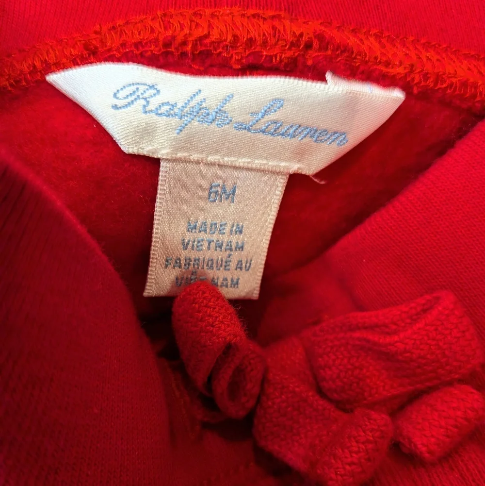 Ralph Lauren Fleece Hoodie Jogger Pants Set Baby Boy Size 6M Preppy Holiday